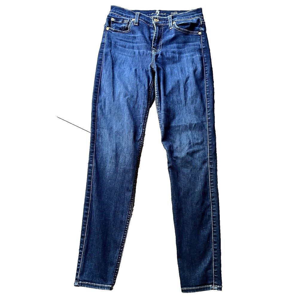 7 For All Mankind Ankle Gwenevere Denim Blue Jeans Stretch Pants Women's 27